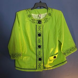 Lime green blazer. Size 1X